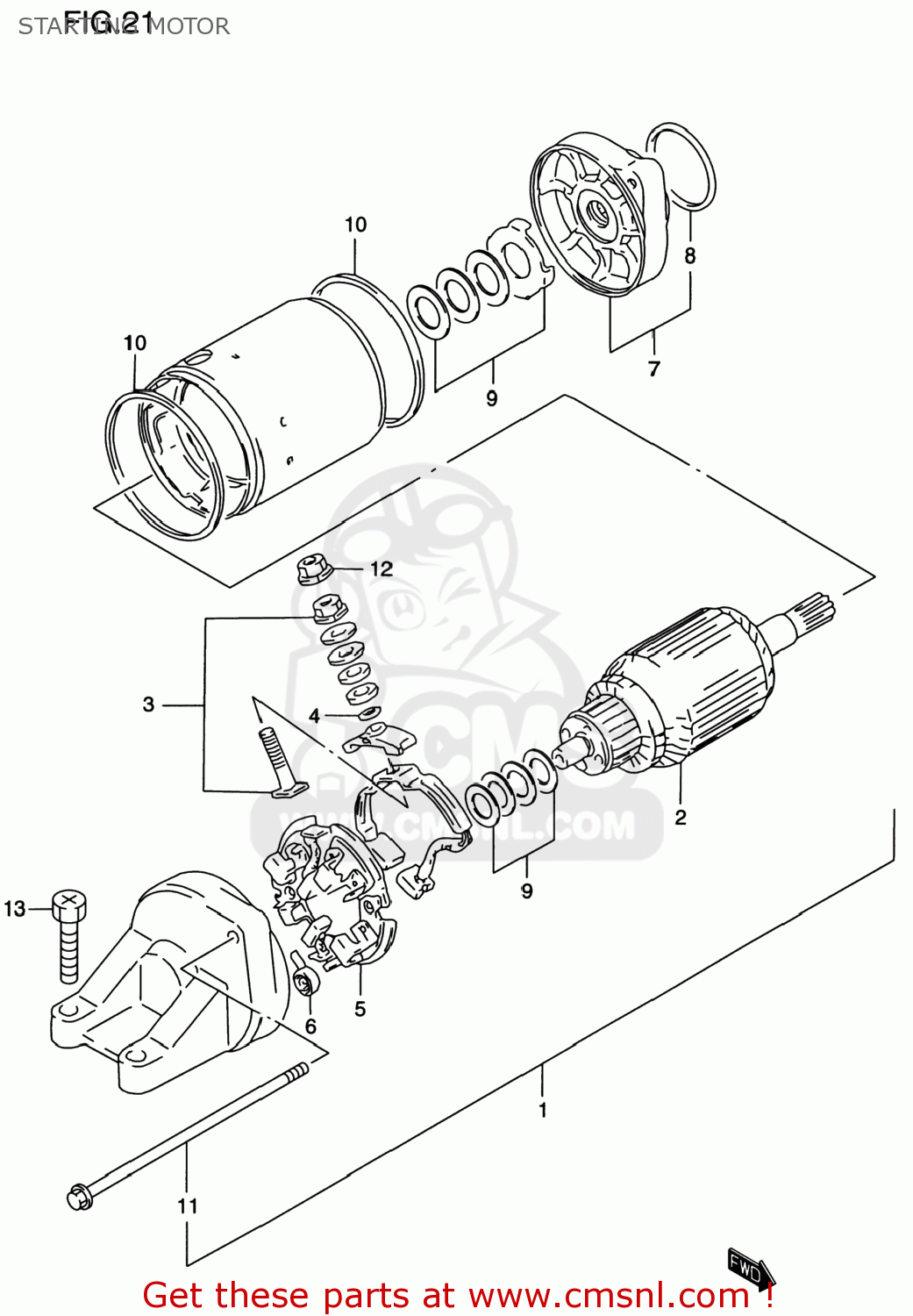 STARTING MOTOR GSF1200S BANDIT 1999 (X) USA (E03)