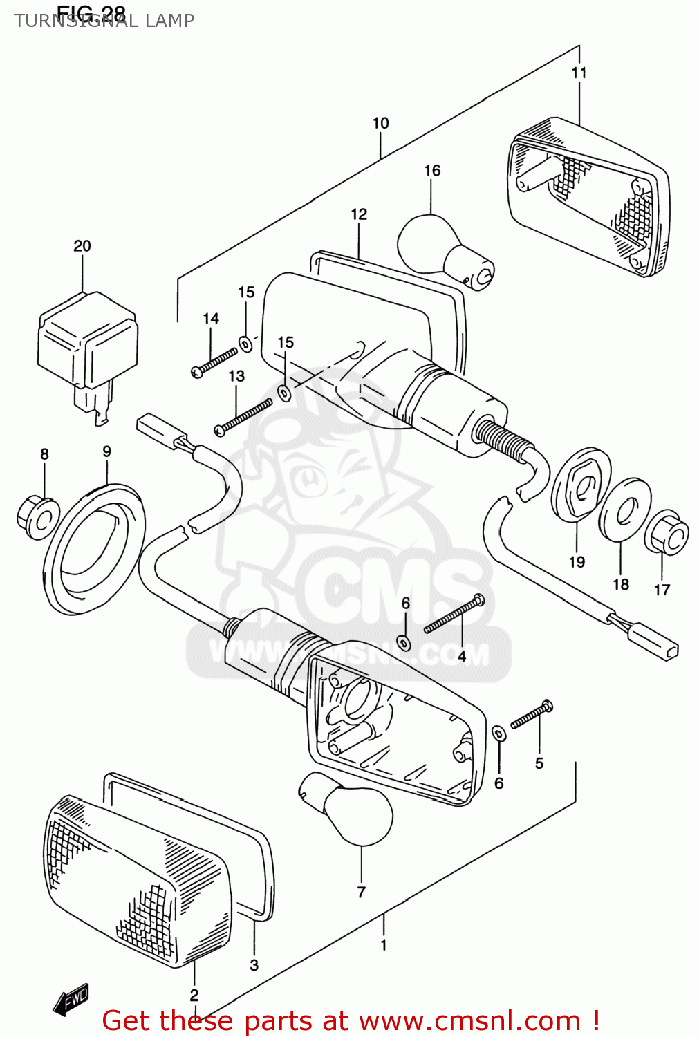TURNSIGNAL LAMP GSF1200S BANDIT 1999 (X) USA (E03)
