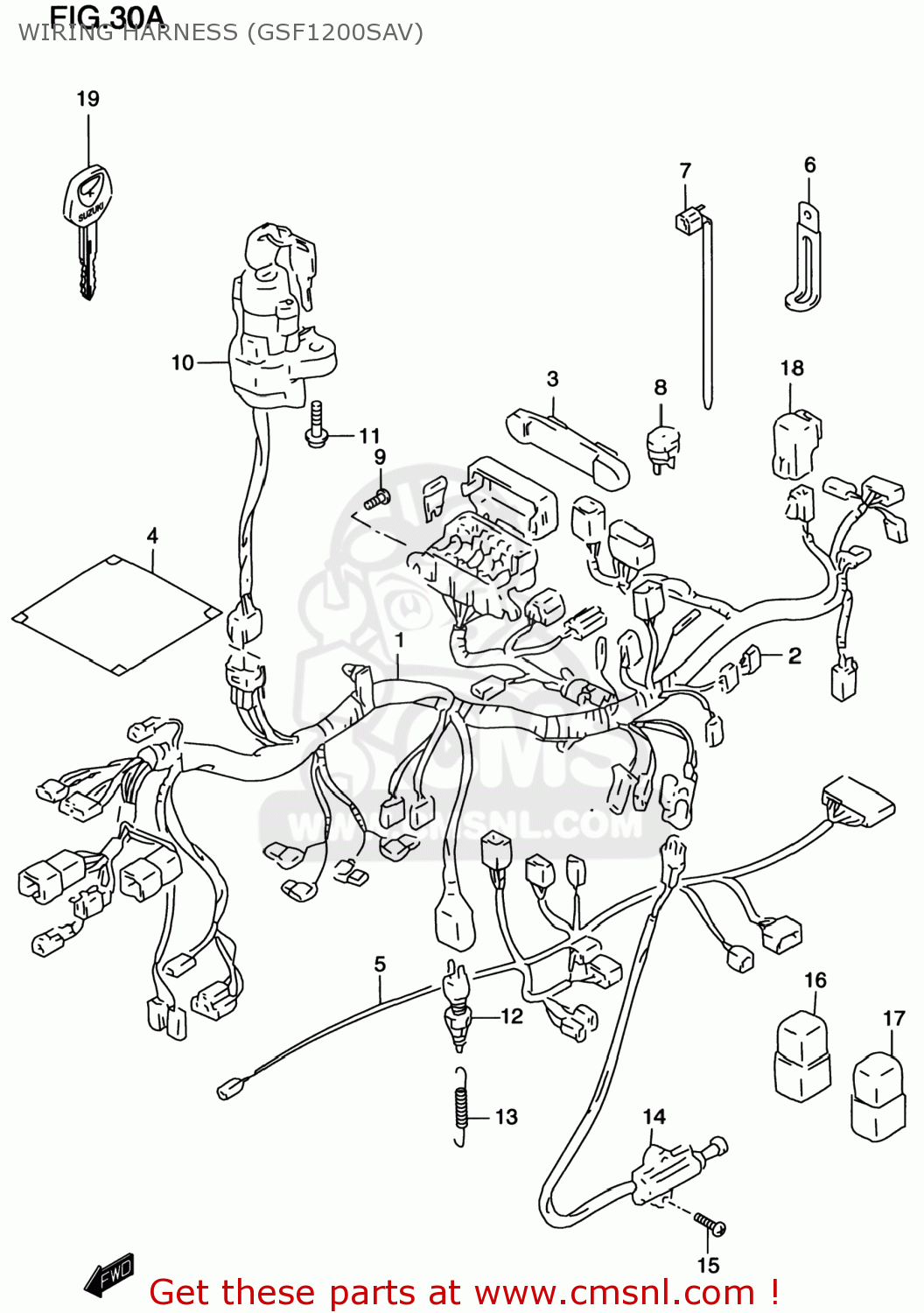 WIRING HARNESS (GSF1200SAV) GSF1200S BANDIT 1999 (X) USA (E03)