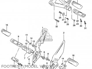 FOOTREST (MODEL V/W/X) - GSF1200S BANDIT 1999 (X) USA (E03)