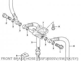 FRONT BRAKE HOSE (GSF1200SV/SW/SX/SY) - GSF1200S BANDIT 1999 (X) USA (E03)