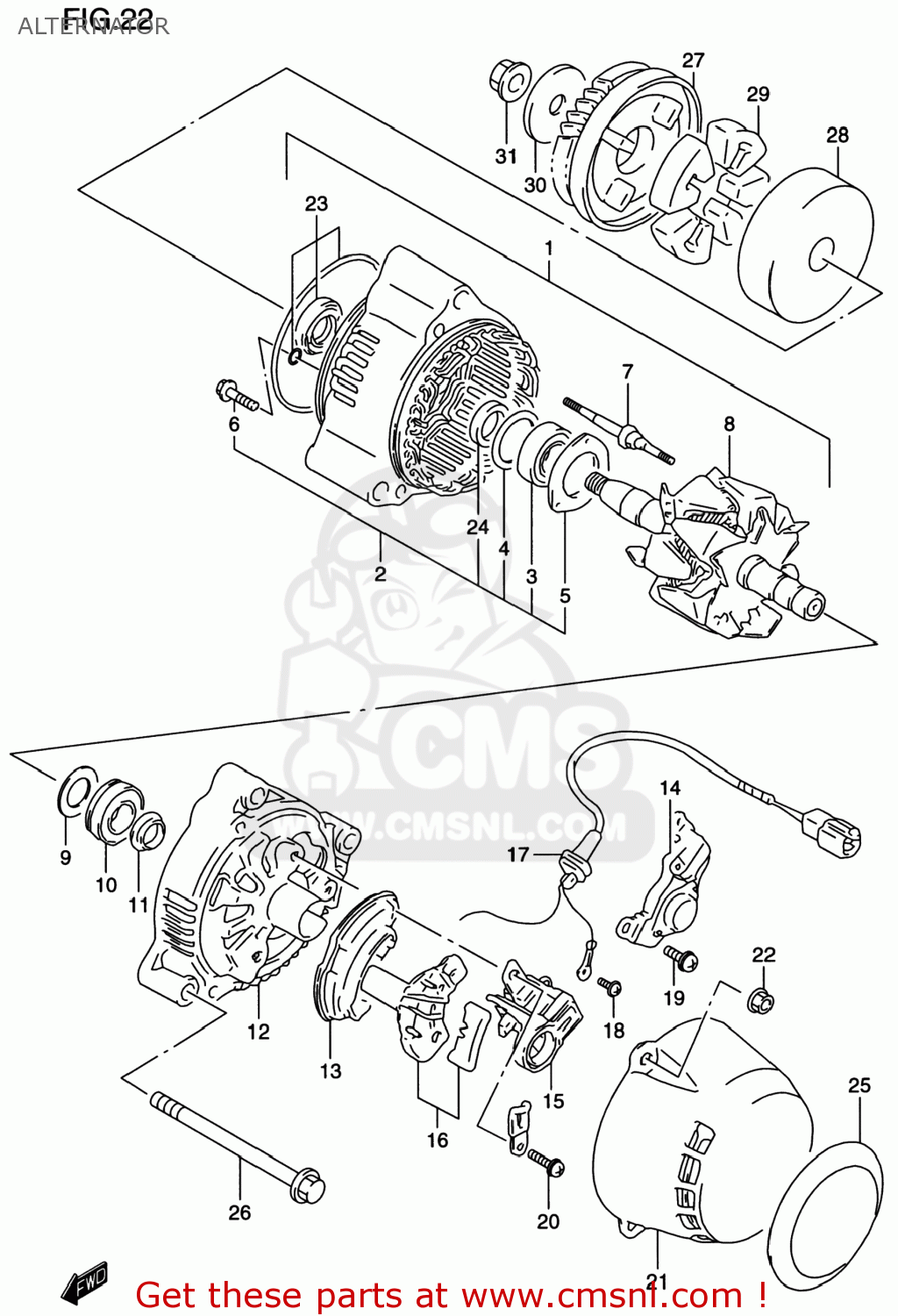 ALTERNATOR GSF1200S BANDIT 2000 (Y) USA (E03)