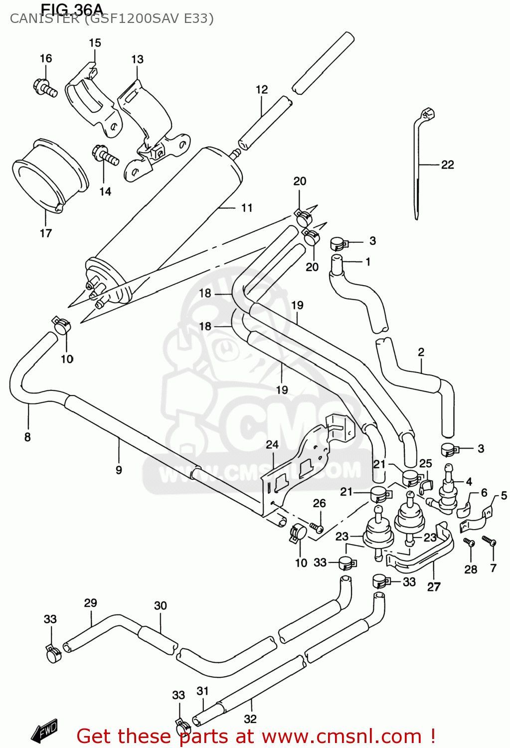 CANISTER (GSF1200SAV E33) GSF1200S BANDIT 2000 (Y) USA (E03)