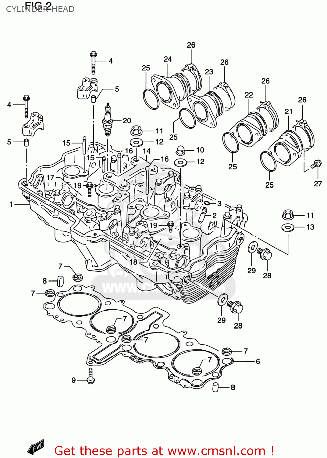 CYLINDER HEAD GSF1200S BANDIT 2000 (Y) USA (E03)