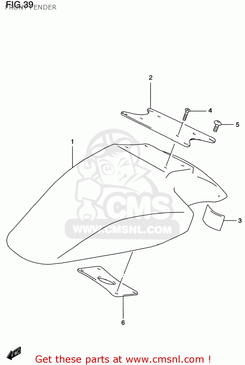 FRONT FENDER GSF1200S BANDIT 2000 (Y) USA (E03)