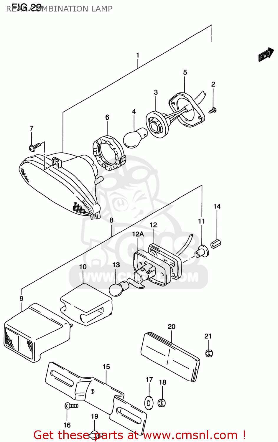 REAR COMBINATION LAMP GSF1200S BANDIT 2000 (Y) USA (E03)