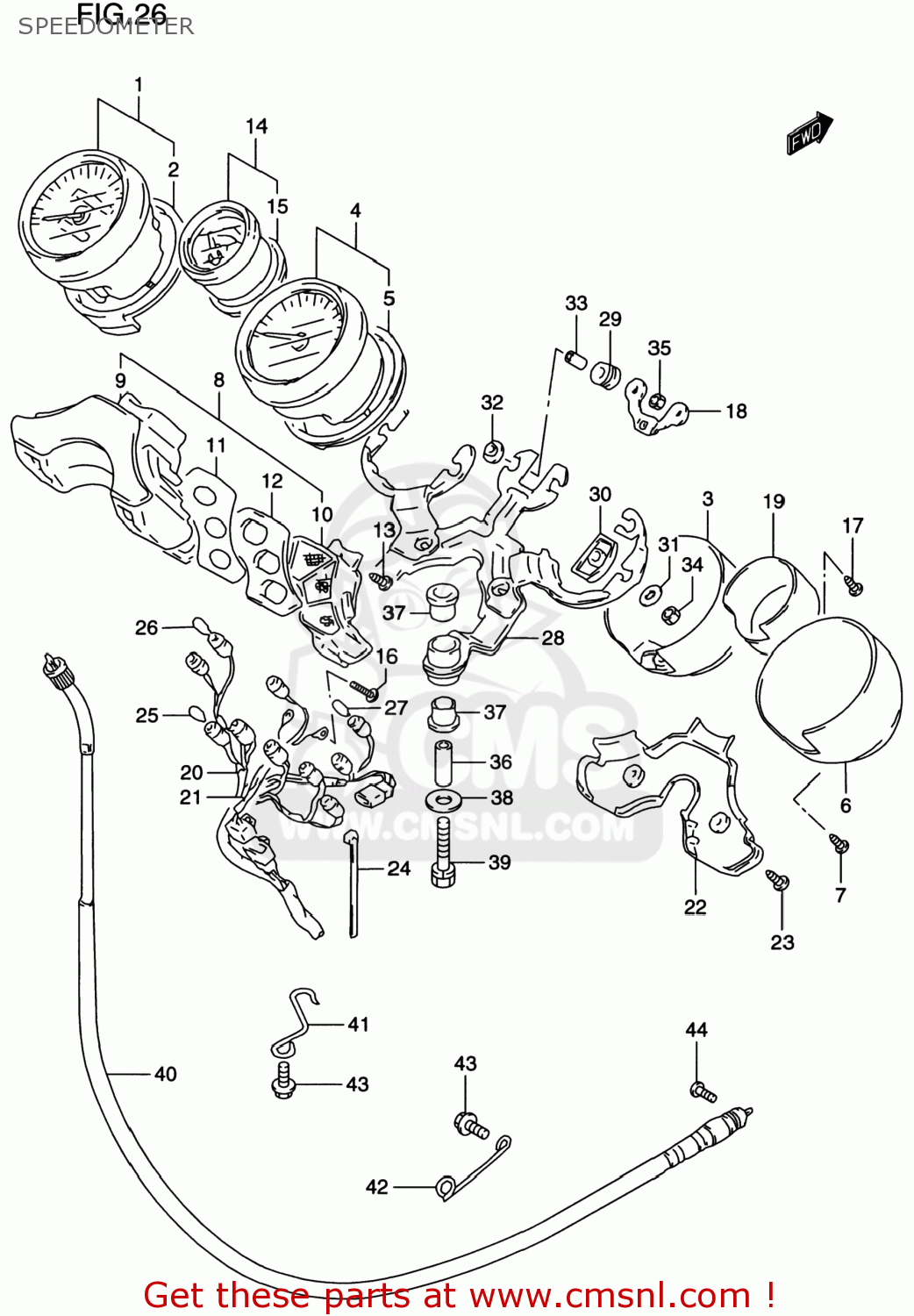 SPEEDOMETER GSF1200S BANDIT 2000 (Y) USA (E03)