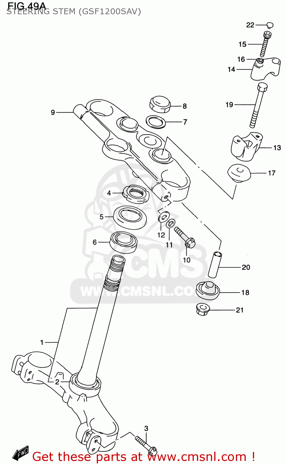 STEERING STEM (GSF1200SAV) GSF1200S BANDIT 2000 (Y) USA (E03)