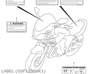 LABEL (GSF1200SK1) - GSF1200S BANDIT 2002 (K2) USA (E03)
