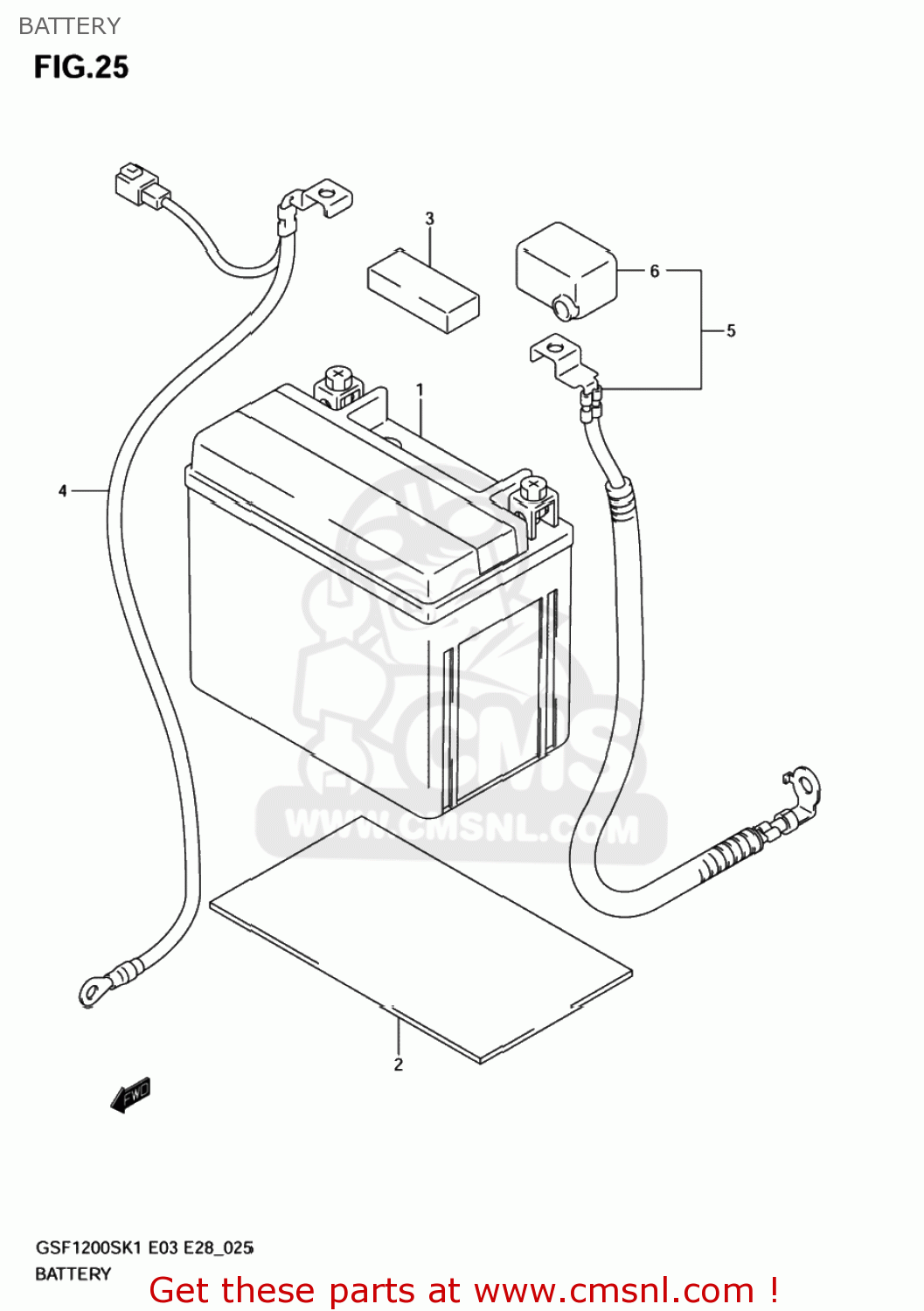 BATTERY GSF1200S BANDIT 2003 (K3) USA (E03)