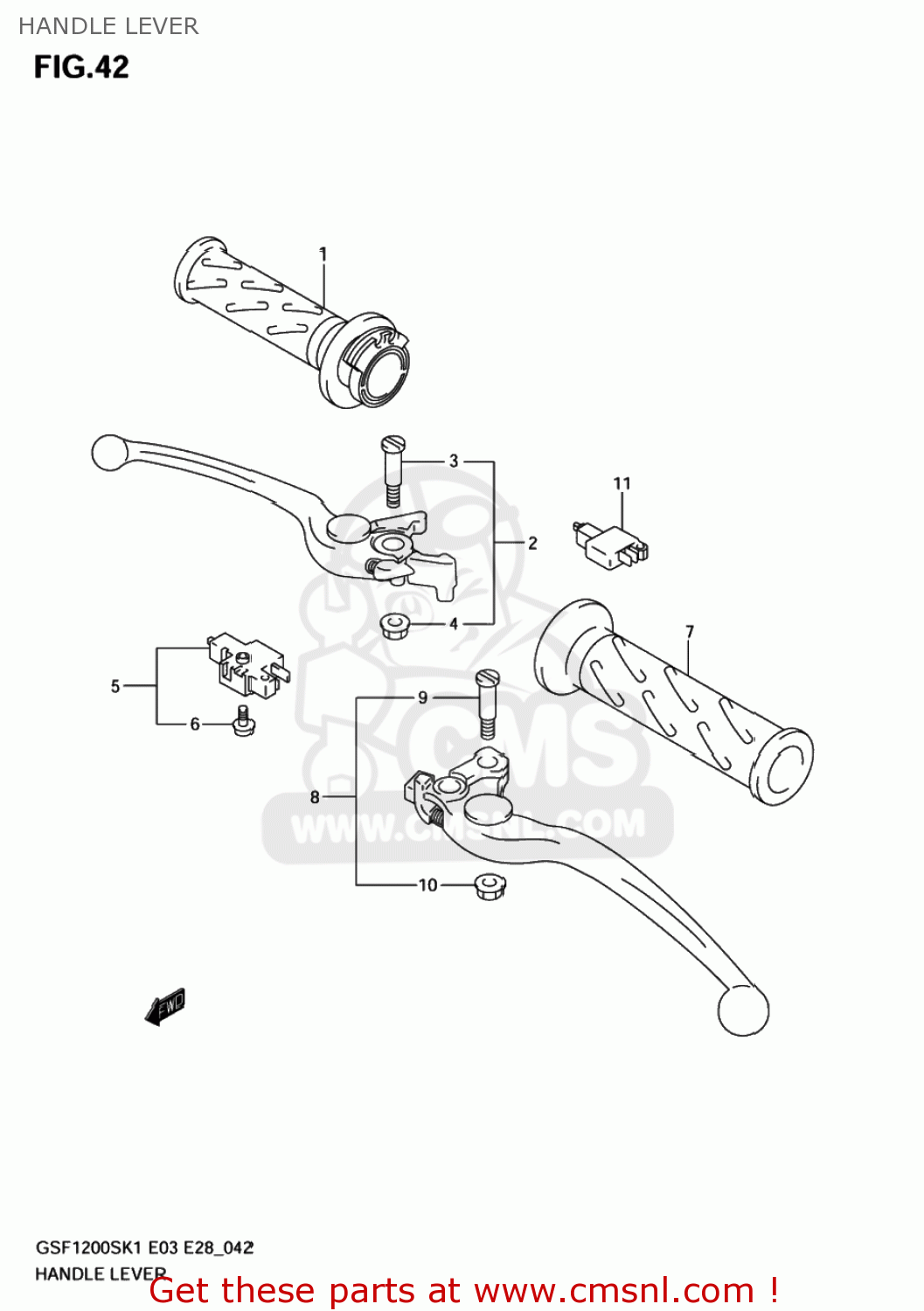 HANDLE LEVER GSF1200S BANDIT 2003 (K3) USA (E03)