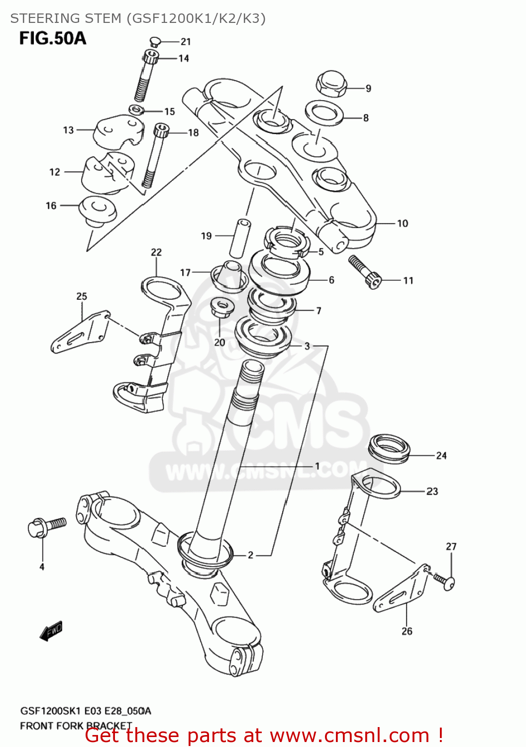 STEERING STEM (GSF1200K1/K2/K3) GSF1200S BANDIT 2003 (K3) USA (E03)