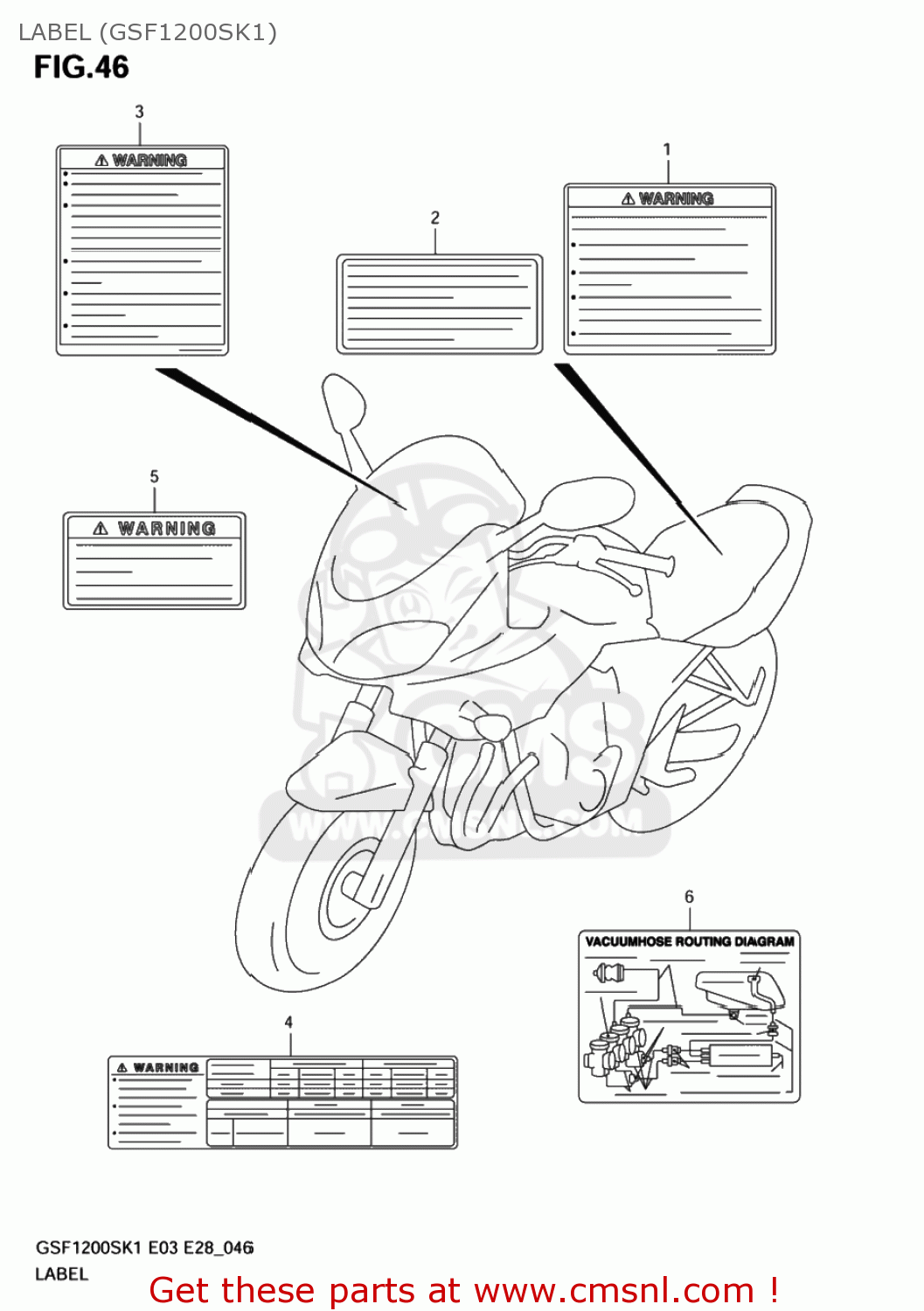 LABEL (GSF1200SK1) GSF1200S BANDIT 2004 (K4) USA (E03)