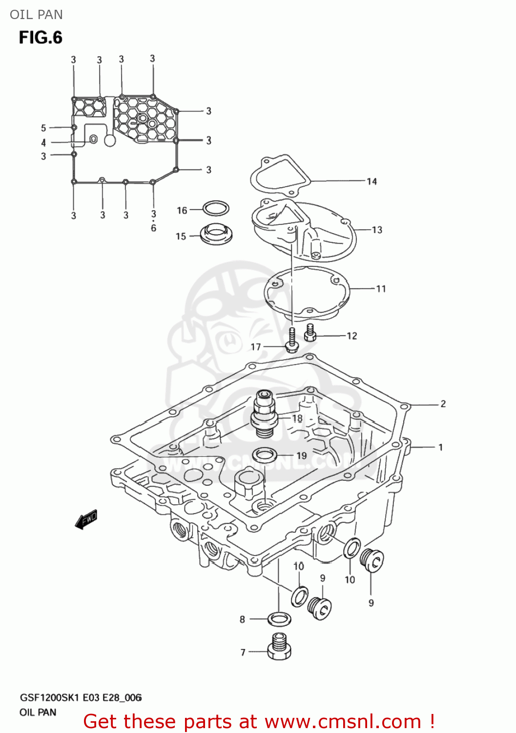 OIL PAN GSF1200S BANDIT 2004 (K4) USA (E03)