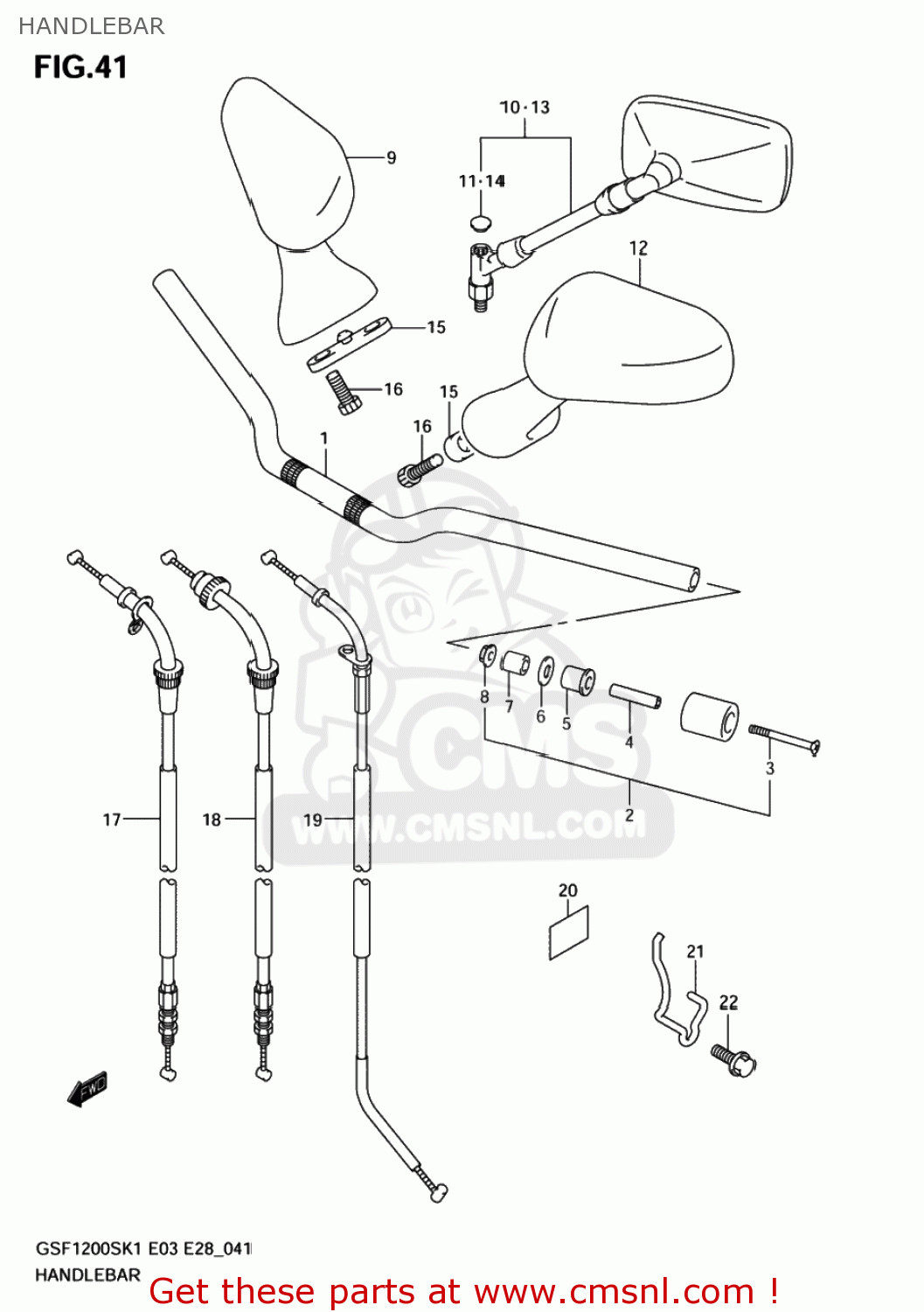 HANDLEBAR GSF1200S BANDIT 2005 (K5) USA (E03)