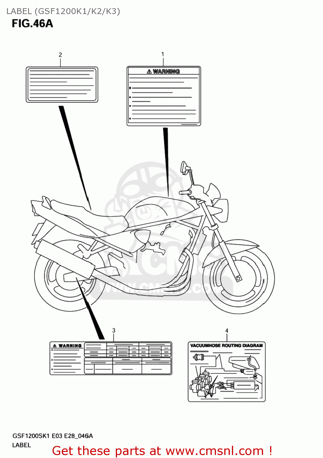 LABEL (GSF1200K1/K2/K3) GSF1200S BANDIT 2005 (K5) USA (E03)