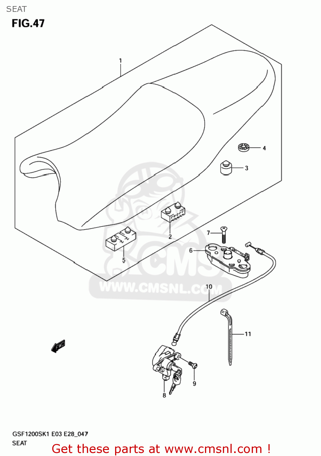 SEAT GSF1200S BANDIT 2005 (K5) USA (E03)