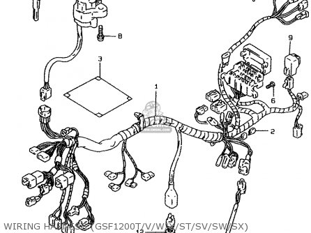 WIRING HARNESS (GSF1200T/V/W/X/ST/SV/SW/SX) - GSF1200SA 1996 (T)