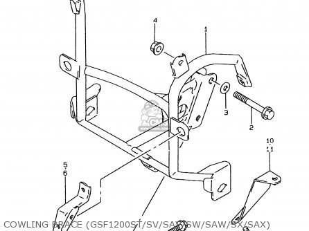 COWLING BRACE (GSF1200ST/SV/SAV/SW/SAW/SX/SAX) - GSF1200SA 1996 (T)