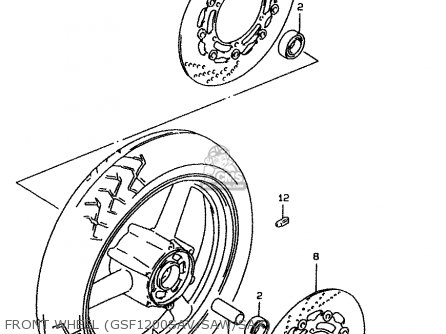 FRONT WHEEL (GSF1200SAV/SAW/SAX) - GSF1200SA 1996 (T)