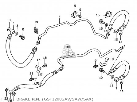 FRONT BRAKE PIPE (GSF1200SAV/SAW/SAX) - GSF1200SA 1996 (T)