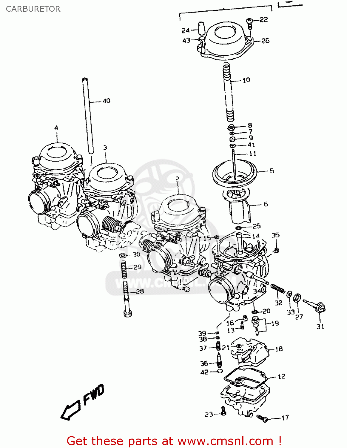 CARBURETOR GSF1200SA 1997 (V) (E02 E04 E17 E18 E22 E24 E25 E34)