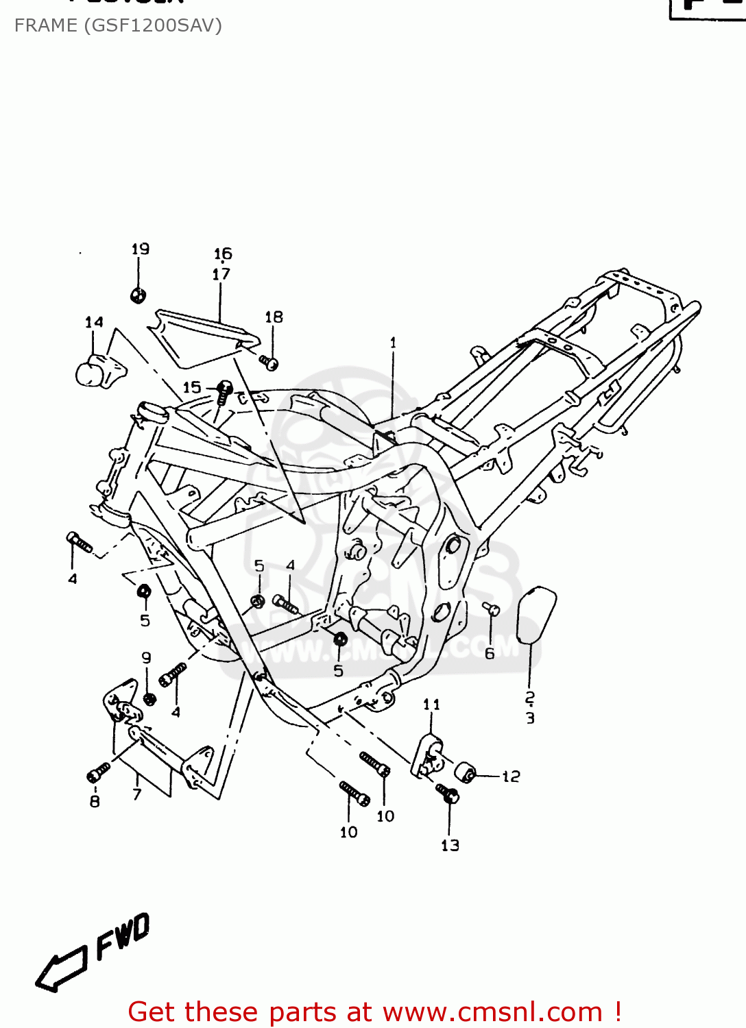 FRAME (GSF1200SAV) GSF1200SA 1997 (V) (E02 E04 E17 E18 E22 E24 E25 E34)