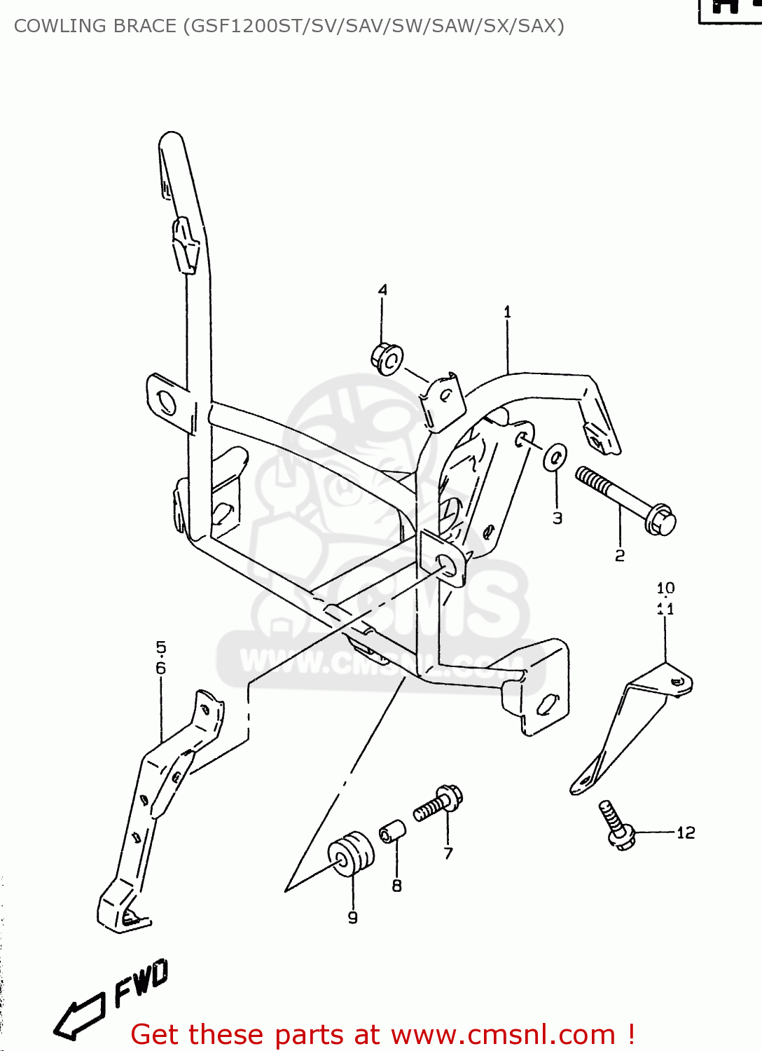 COWLING BRACE (GSF1200ST/SV/SAV/SW/SAW/SX/SAX) GSF1200SA 1997 (V) (E02 E04 E17 E18 E22 E24 E25 E34)