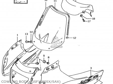 COWLING BODY (GSF1200SX/SAX) - GSF1200SA 1997 (V) (E02 E04 E17 E18 E22 E24 E25 E34)