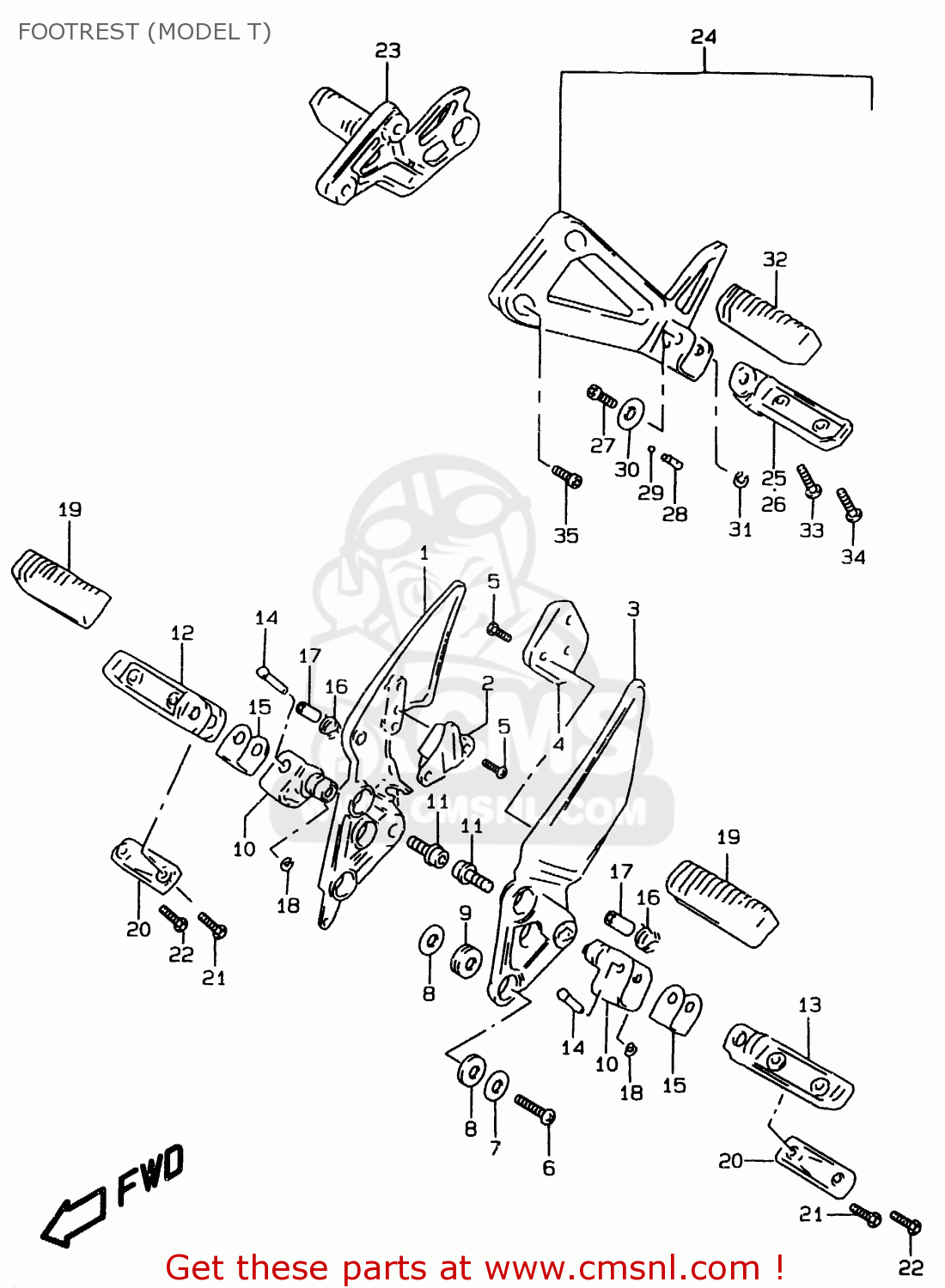 FOOTREST (MODEL T) GSF1200SA 1998 (W) (E17 E18 E22 E34)