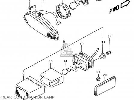 REAR COMBINATION LAMP - GSF1200SA 1998 (W) (E17 E18 E22 E34)