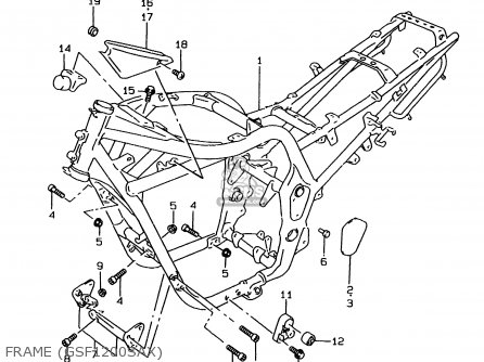 FRAME (GSF1200SAX) - GSF1200SA 1998 (W) (E17 E18 E22 E34)