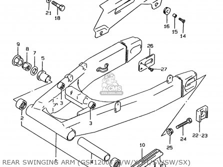 REAR SWINGING ARM (GSF1200T/V/W/X/ST/SV/SW/SX) - GSF1200SA 1998 (W) (E17 E18 E22 E34)