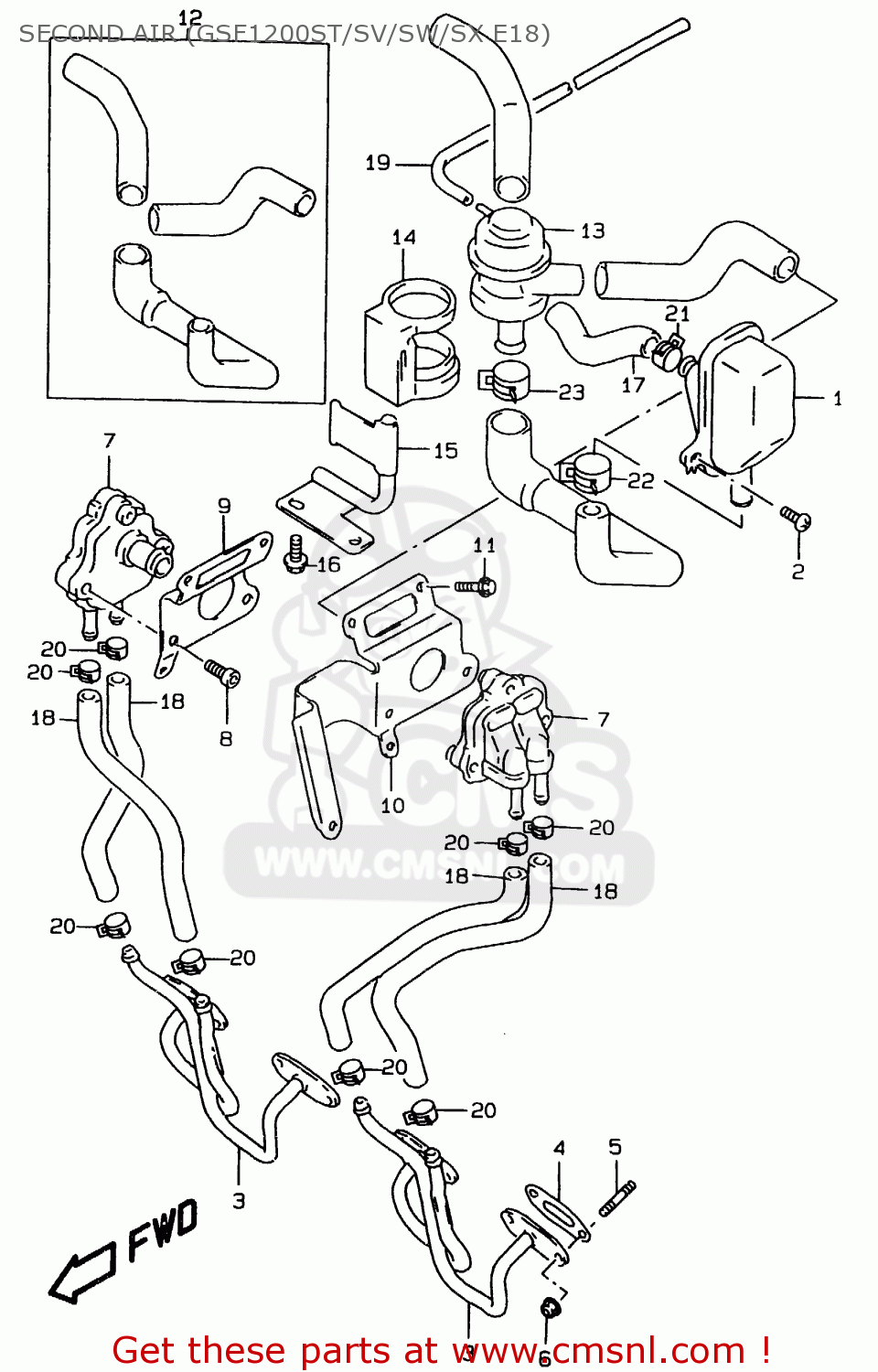 SECOND AIR (GSF1200ST/SV/SW/SX E18) GSF1200SA 1999 (X) (E02 E04 E17 E18 E22 E24 E25 E34)