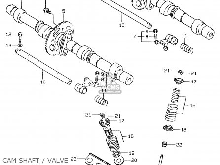 CAM SHAFT / VALVE - GSF1200SA 1999 (X) (E02 E04 E17 E18 E22 E24 E25 E34)