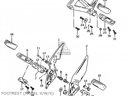 FOOTREST (MODEL V/W/X) - GSF1200SA 1999 (X) (E02 E04 E17 E18 E22 E24 E25 E34)