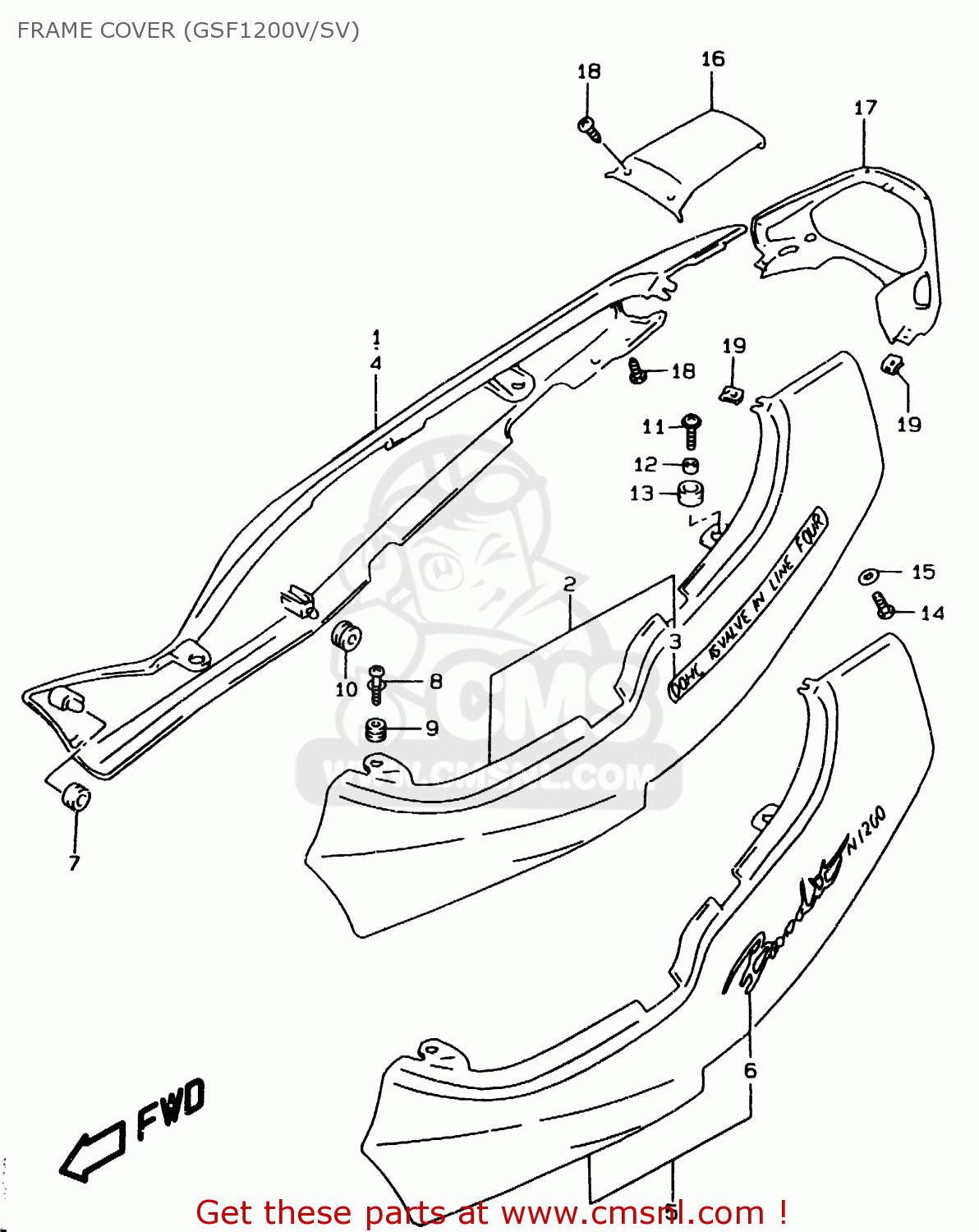 FRAME COVER (GSF1200V/SV) GSF1200SA 2000 (Y) (E02 E04 E17 E18 E22 E24 E25 E34)