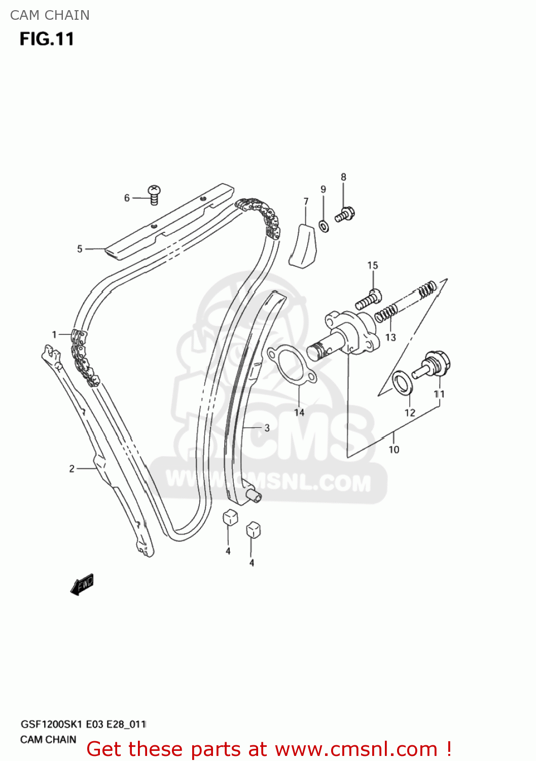 CAM CHAIN GSF1200Z BANDIT 2001 (K1) USA (E03)