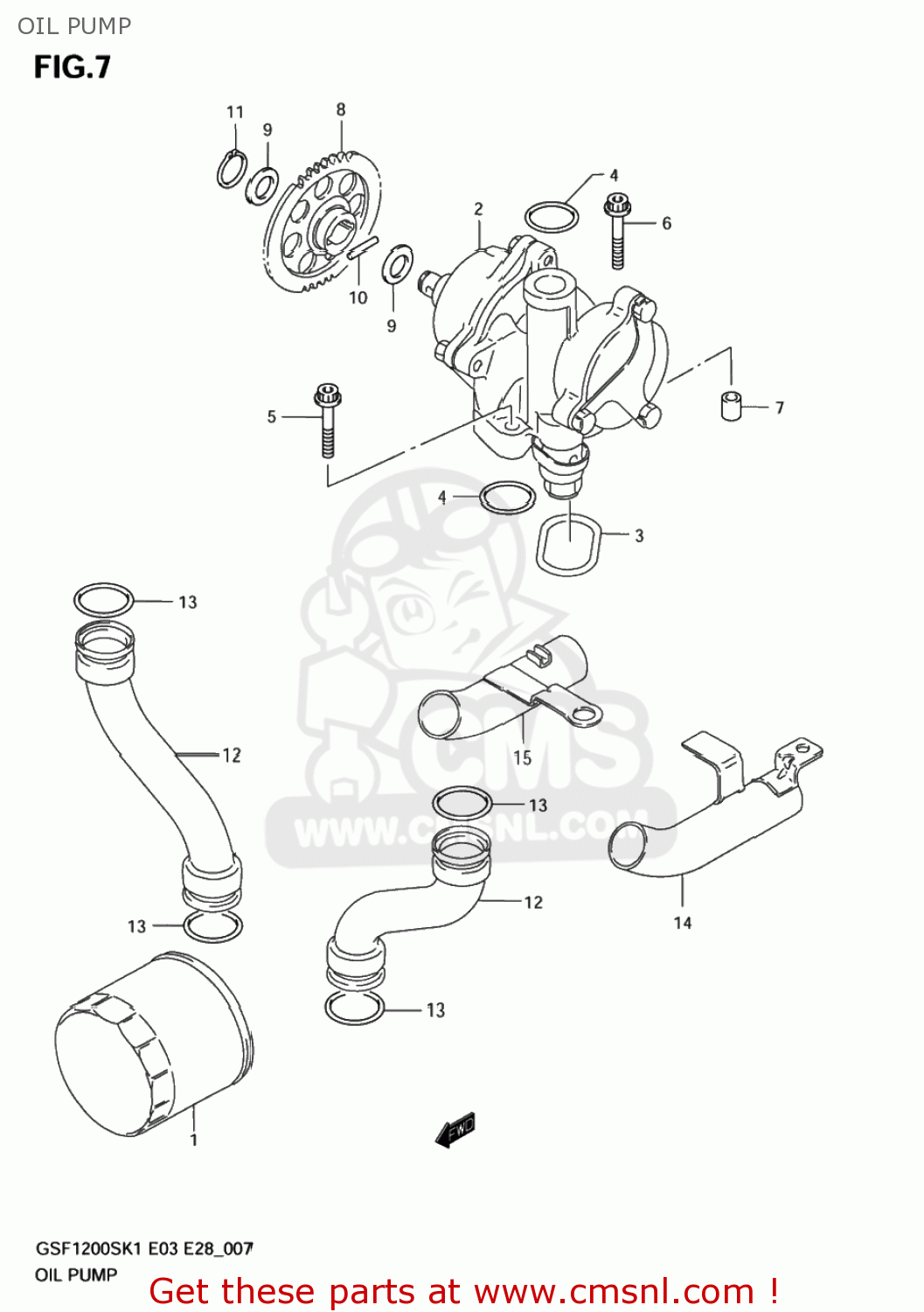 OIL PUMP GSF1200Z BANDIT 2002 (K2) USA (E03)
