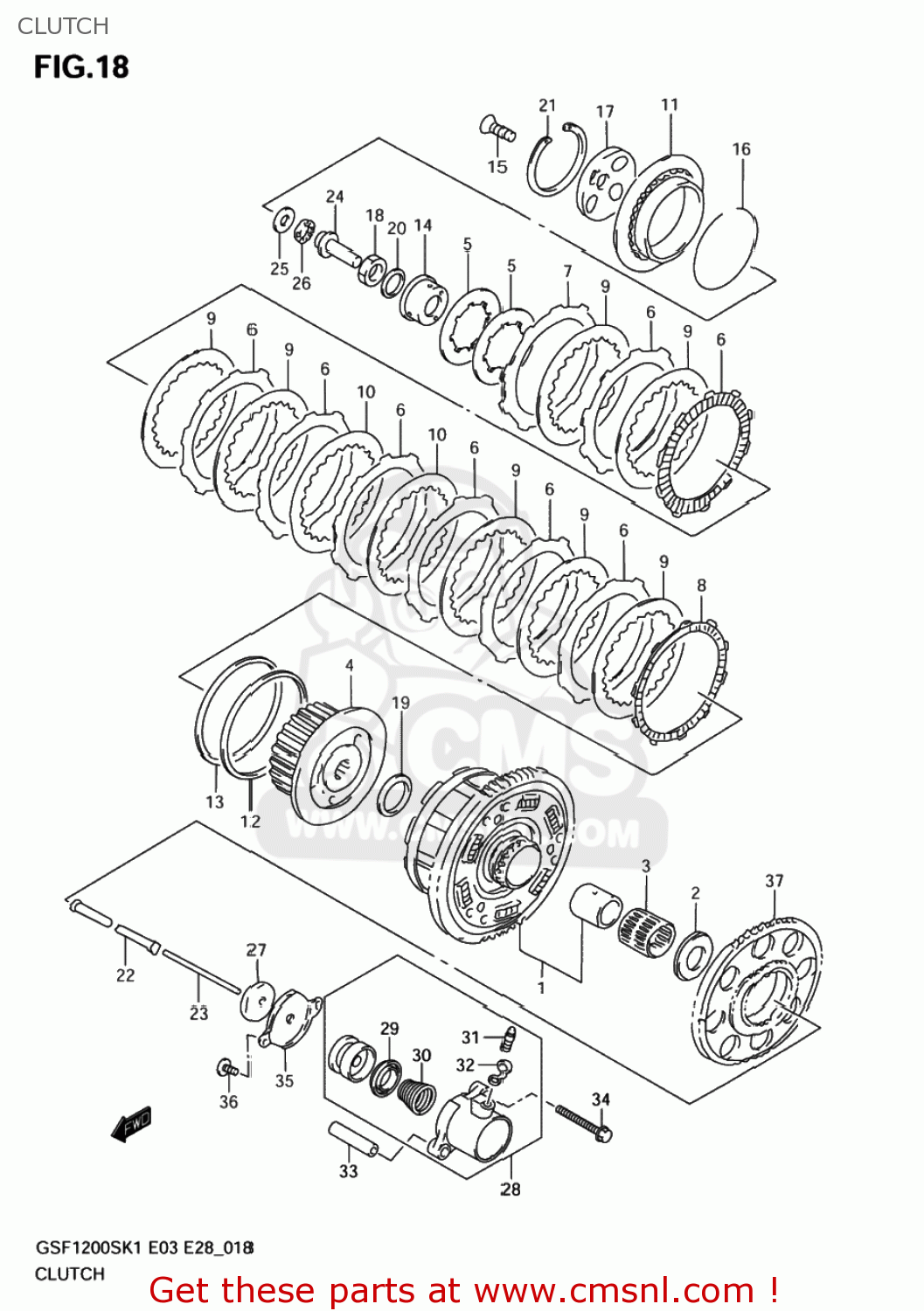 CLUTCH GSF1200Z BANDIT 2003 (K3) USA (E03)