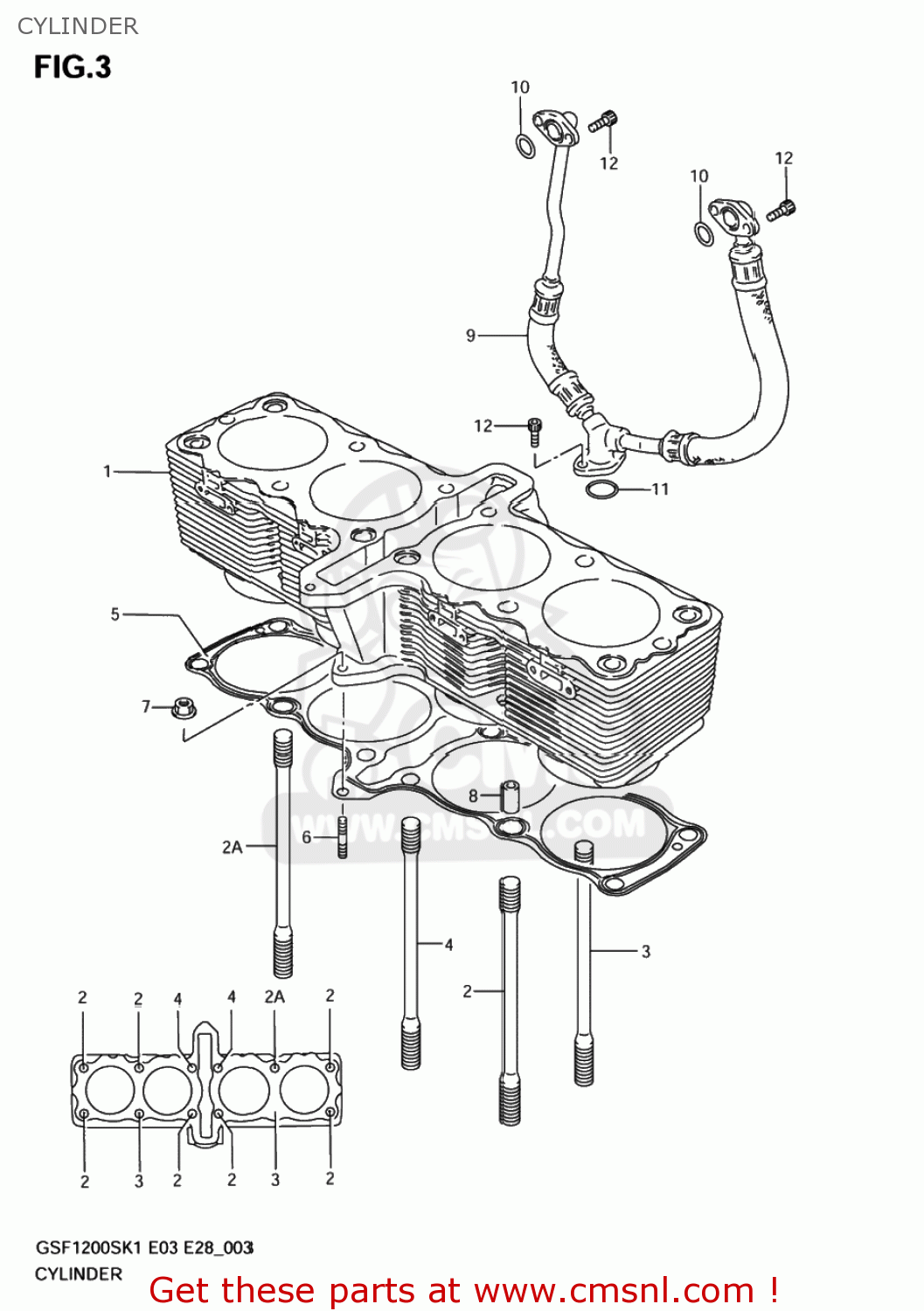 CYLINDER GSF1200Z BANDIT 2003 (K3) USA (E03)