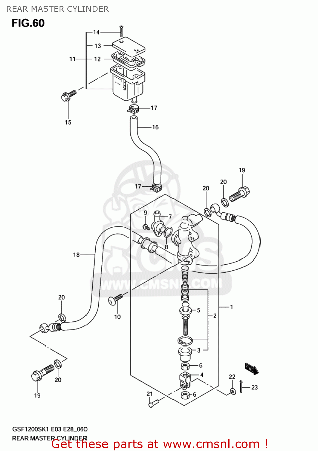 REAR MASTER CYLINDER GSF1200Z BANDIT 2003 (K3) USA (E03)
