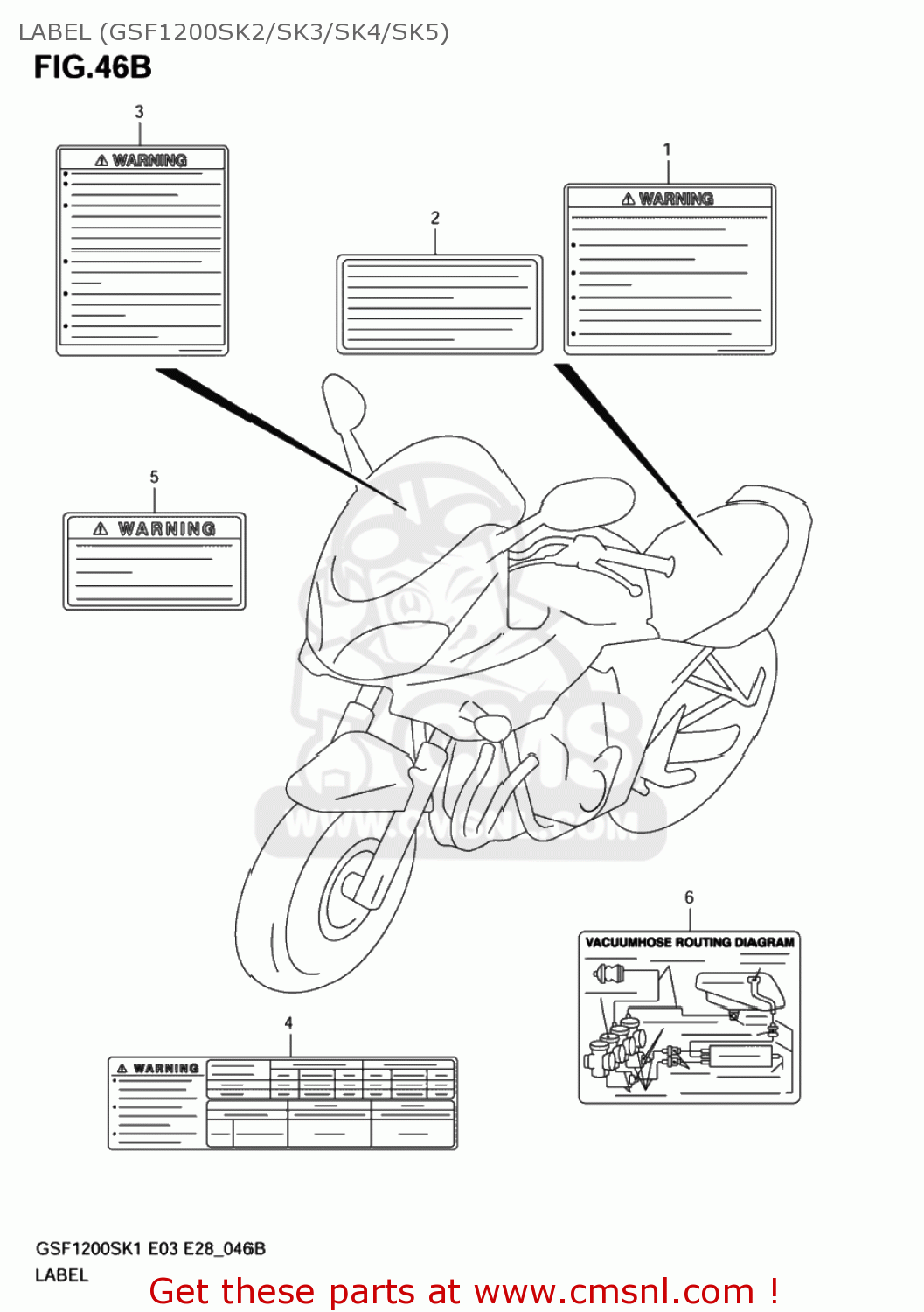 LABEL (GSF1200SK2/SK3/SK4/SK5) GSF1200Z BANDIT 2004 (K4) USA (E03)