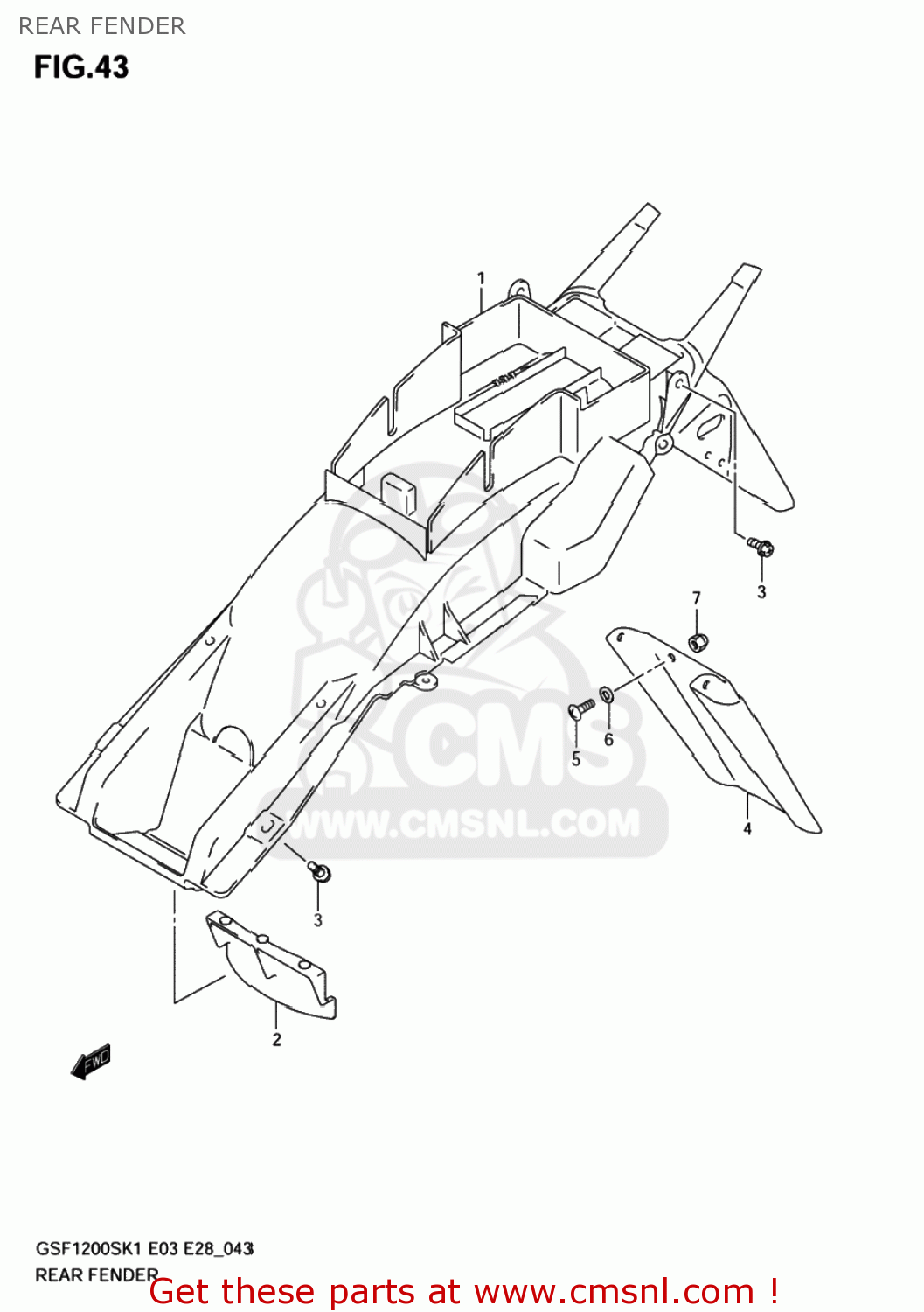 REAR FENDER GSF1200Z BANDIT 2004 (K4) USA (E03)