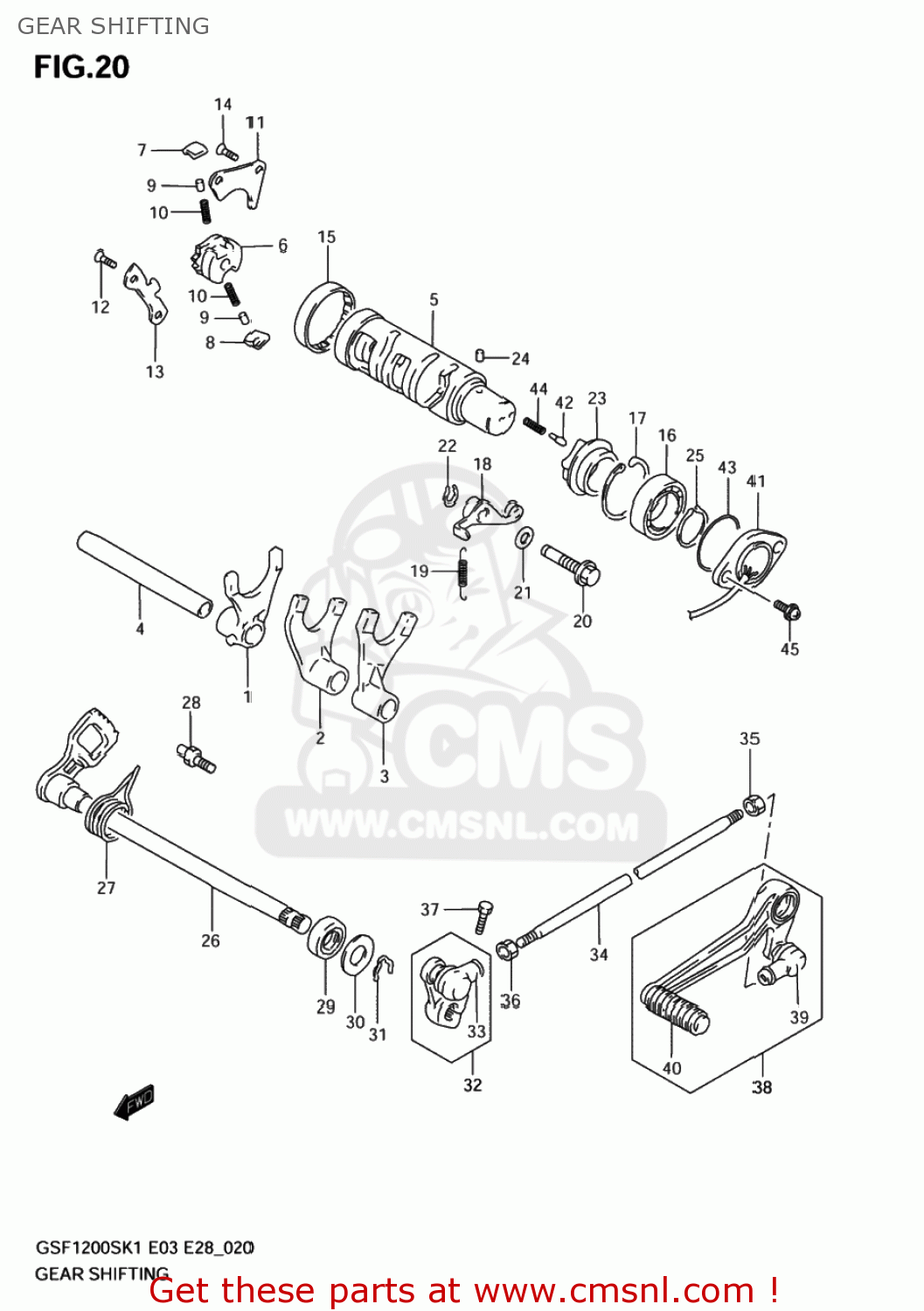 GEAR SHIFTING GSF1200Z BANDIT 2005 (K5) USA (E03)