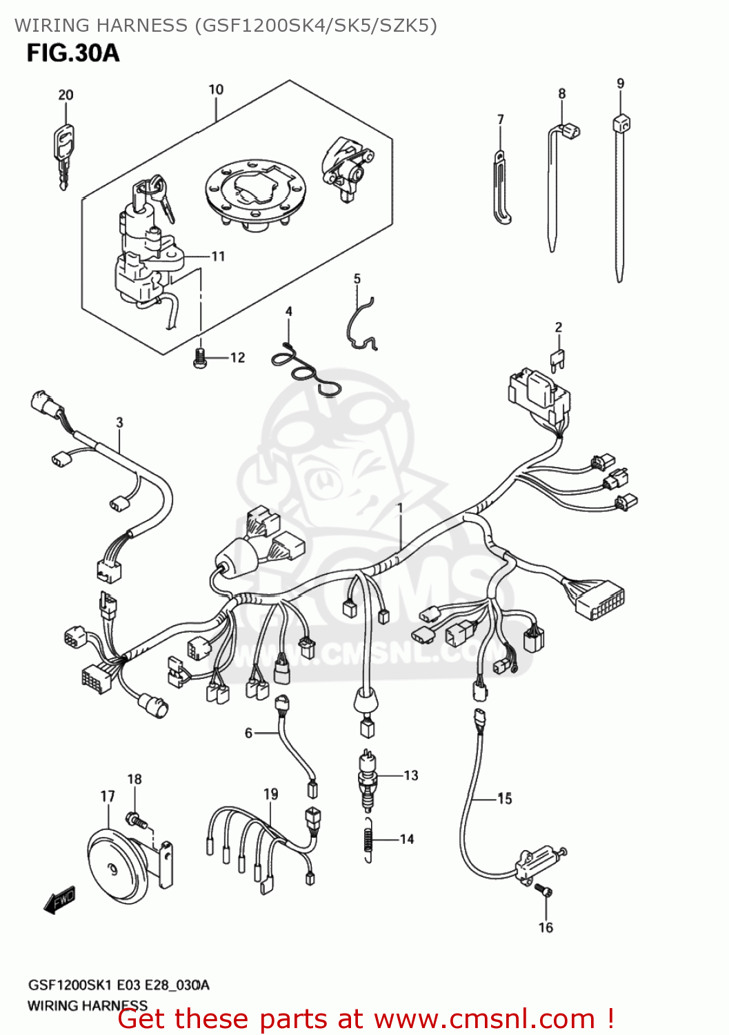 WIRING HARNESS (GSF1200SK4/SK5/SZK5) GSF1200Z BANDIT 2005 (K5) USA (E03)