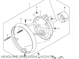 HEADLAMP (GSF1200K1/K2/K3) - GSF1200Z BANDIT 2005 (K5) USA (E03)