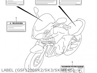 LABEL (GSF1200SK2/SK3/SK4/SK5) - GSF1200Z BANDIT 2005 (K5) USA (E03)