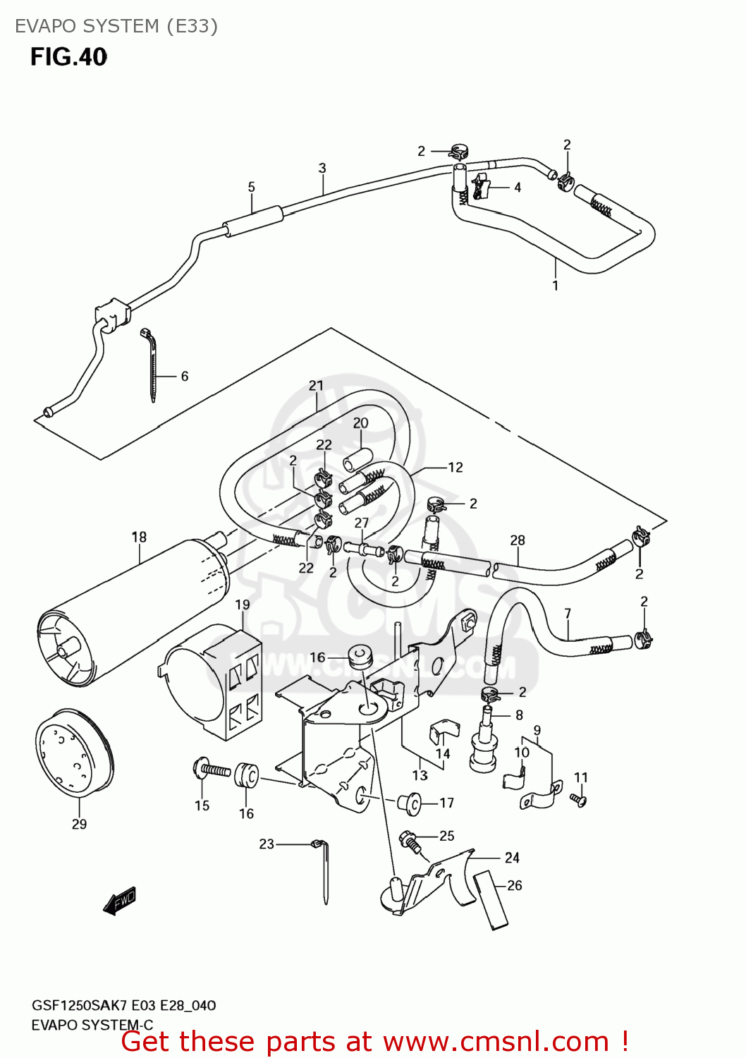 EVAPO SYSTEM (E33) GSF1250S BANDIT 2007 (K7) USA (E03)