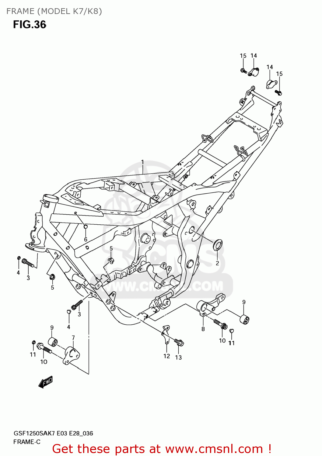 FRAME (MODEL K7/K8) GSF1250S BANDIT 2007 (K7) USA (E03)
